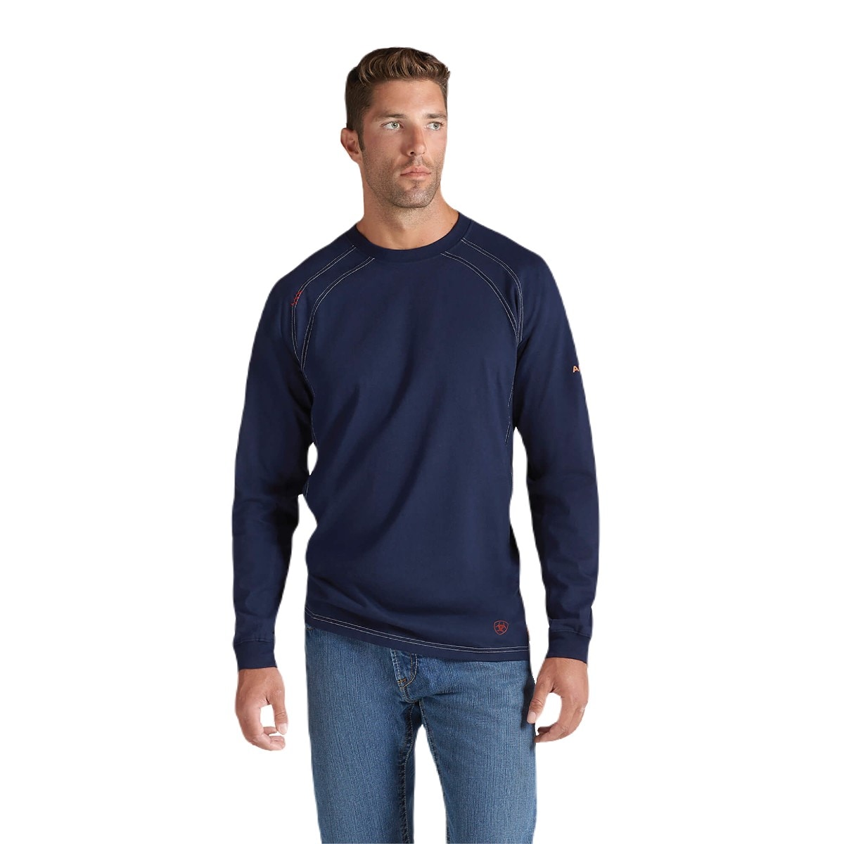 Ariat FR Work Crew Long-Sleeve T-Shirt in Navy